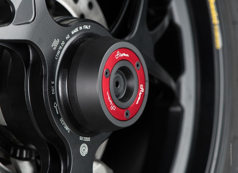 Kit Protezioni Perno Ruota per Ducati, Triumph Rosso