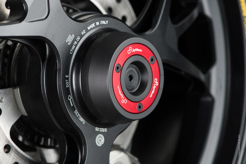 Kit Protezioni Perno Ruota per Ducati, Triumph Rosso