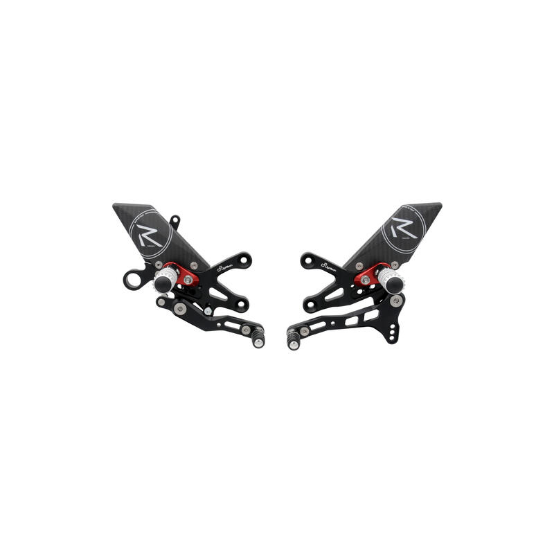 Pedane Regolabili R Version per Aprilia Nero