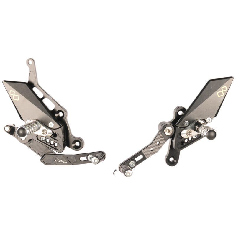 Pedane Regolabili Con Poggia Piedi Fissi per Yamaha Naturale