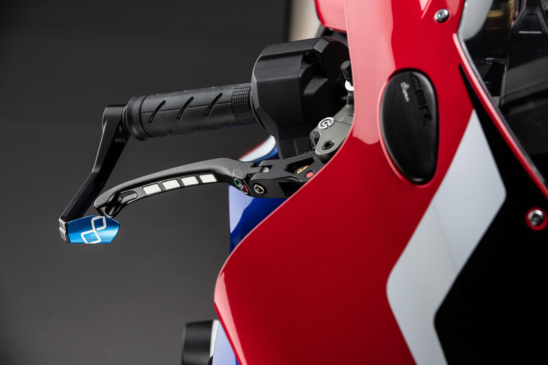 Protezione Leva Freno In Alluminio - Interasse 132 Mm / Terminale Colorato Cobalto