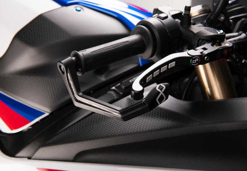 Protezione Leva Freno In Alluminio - Interasse 132 Mm / Terminale Colorato Nero