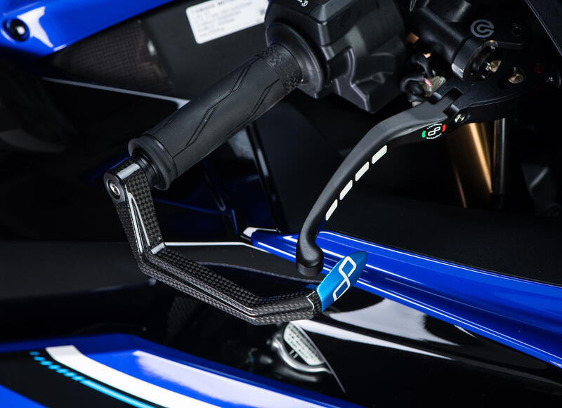 Protezione Leva Freno in Carbonio/ Terminale Colorato - Interasse 132 mm Cobalto