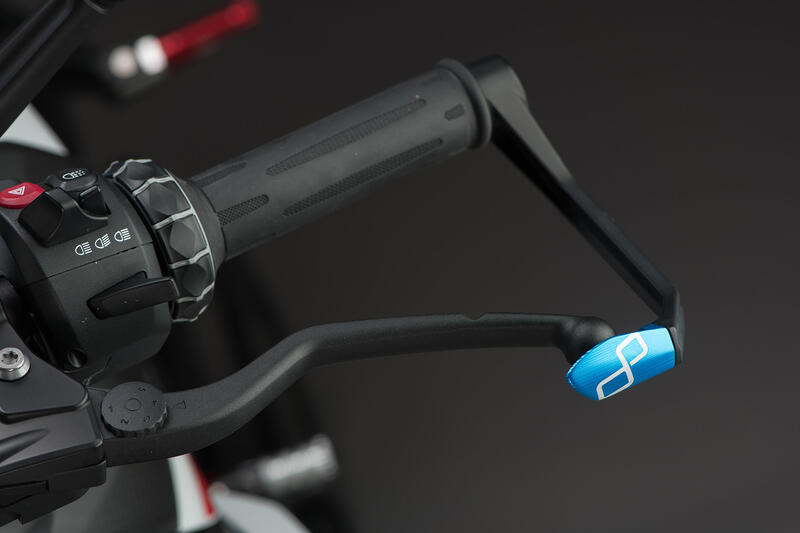 Protezione Leva Frizione In Alluminio - Interasse 132 Mm / Terminale Colorato Cobalto