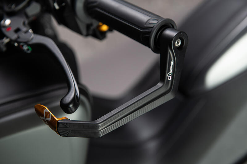 Protezione Leva Frizione In Alluminio - Interasse 132 Mm / Terminale Colorato Oro