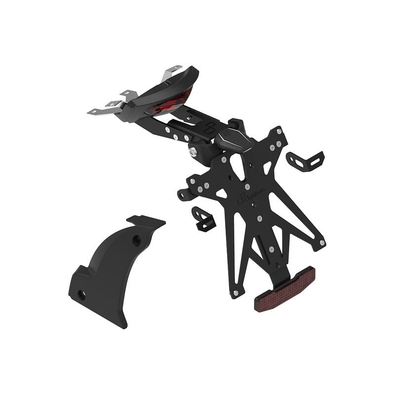 Kit Porta Targa Regolabile Con Cover Per Forcellone per Triumph NeroB3