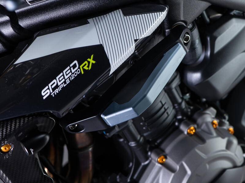 Shock-Absorbing Frame Sliders Kit for Triumph Grigio