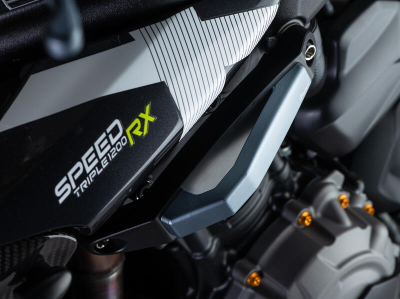 Shock-Absorbing Frame Sliders Kit for Triumph Grigio