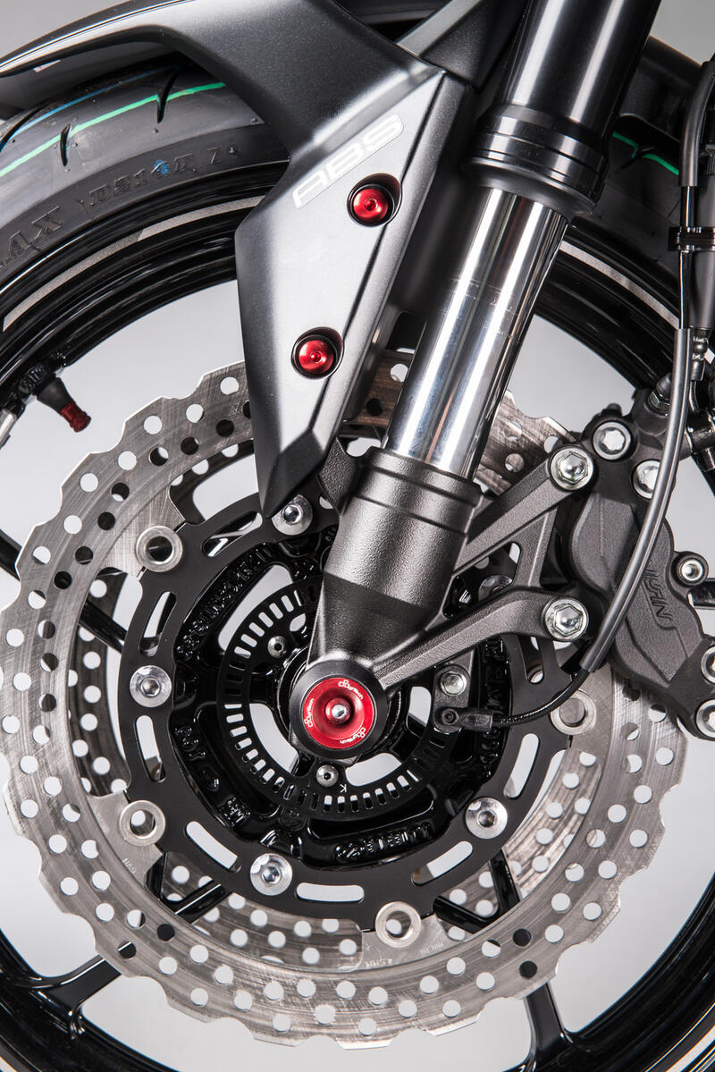 Kit Protezioni Perno Ruota per Kawasaki Rosso