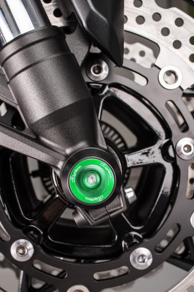 Kit Protezioni Perno Ruota per Kawasaki Verde